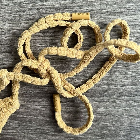 TRIANGL Textured String Bikini Bottom Medium Golden Tan Terry Knit Beach Y2K NWT - Picture 5 of 9